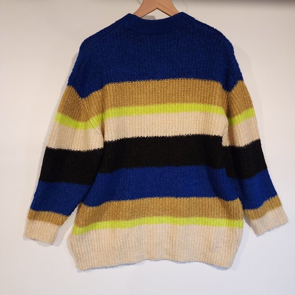 Kangol + H&M Striped Logo Sweater Jumper Oversized Long Sleeve Winter sz XS - Picture 5 of 10